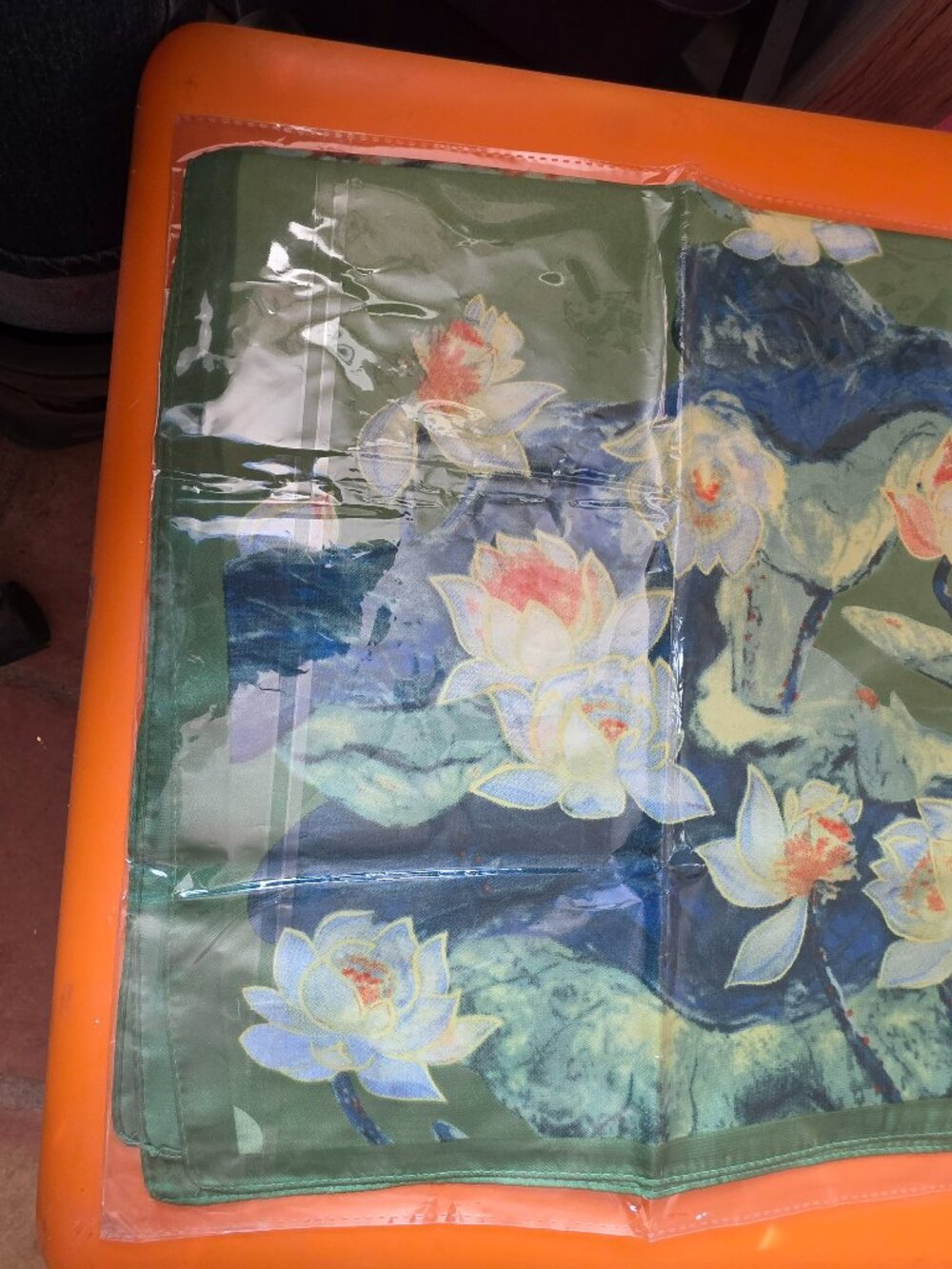 silky long table runner green floral home decorative design